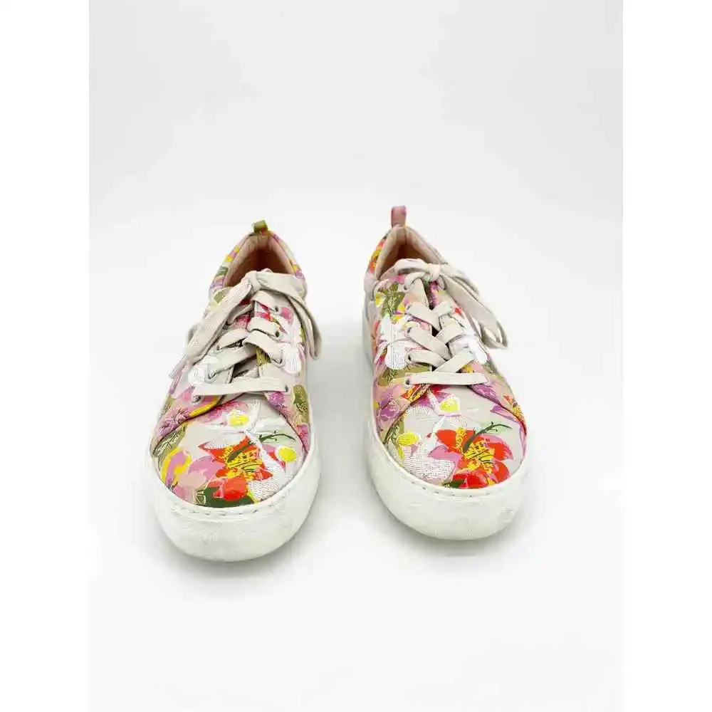 J/Slides NYC x Anthropologie Appy Platform Sneakers Floral Embroidered Size 7 - Picture 3 of 7